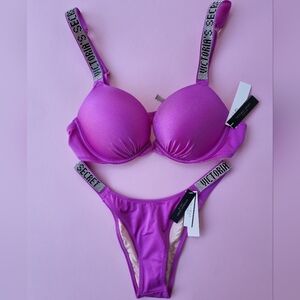 Victoria's Secret shine strap bombshell swimsuit 32B 32C 34C Xs S M nwt